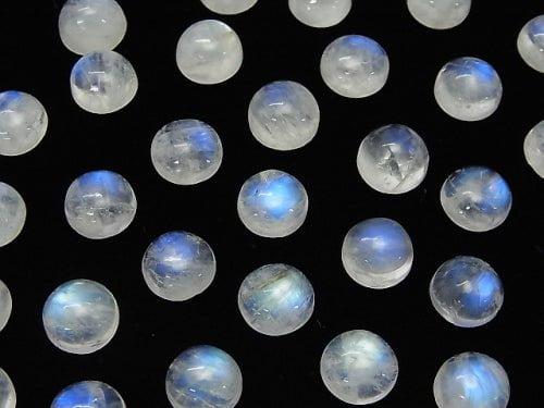 [Video] High Quality Rainbow Moonstone AA++ Round Cabochon 8x8mm 5pcs