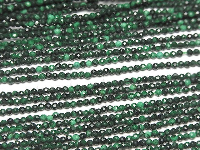 [Video] High Quality!  1strand $8.79! Malachite AAA- Faceted Round 2mm  1strand beads (aprx.15inch/36cm)