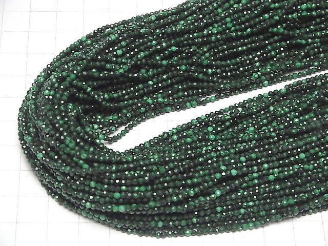 [Video] High Quality!  1strand $8.79! Malachite AAA- Faceted Round 2mm  1strand beads (aprx.15inch/36cm)