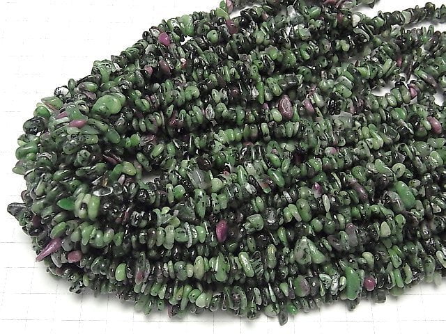 Ruby Inzoisite Chips (Small Nugget ) 1strand beads (aprx.32inch/80cm)