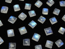 [Video]High Quality Rainbow Moonstone AA++ Square Cabochon 6x6mm 5pcs