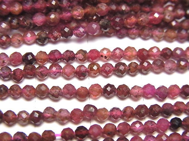 High Quality! Madagascar Ruby AA+ Faceted Round 2mm 1strand beads (aprx.15inch/36cm)