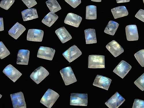 High Quality Rainbow Moonstone AA ++ Rectangle Cabochon 7x5mm 5pcs $5.79!