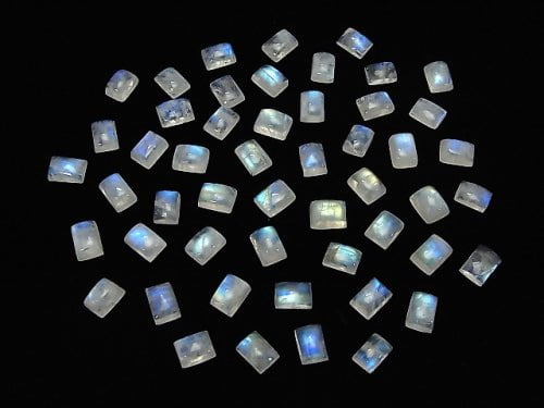 High Quality Rainbow Moonstone AA ++ Rectangle Cabochon 7x5mm 5pcs $5.79!