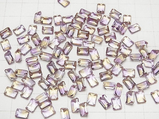 [Video] High Quality Ametrine AAA Loose stone Rectangle Faceted 7x5mm 3pcs