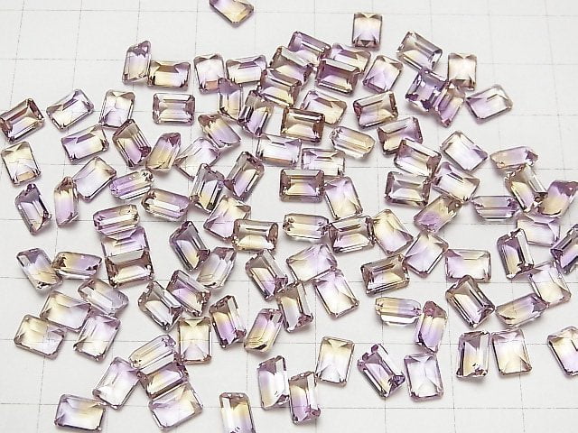 [Video] High Quality Ametrine AAA Loose stone Rectangle Faceted 7x5mm 3pcs