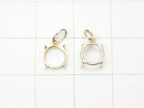 [Video][Japan][K10 Yellow Gold]Pendant Frame (Prong Setting) Round Cabochon 6mm 1pc