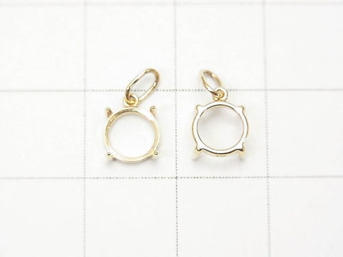 [Video][Japan][K10 Yellow Gold] Pendant Frame (Prong Setting) for Round Cabochon 6mm (1pc)