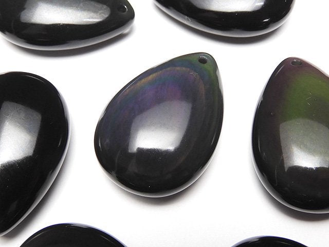 Obsidian, Pear Shape Gemstone Beads