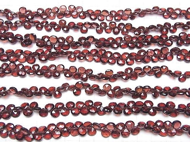 [Video]High Quality Mozambique Garnet AAA- Chestnut Faceted Briolette half or 1strand beads (aprx.6inch/16cm)