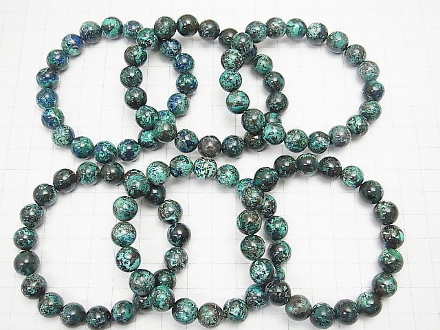 [Video] 1strand $39.99! Chrysocolla AA++ Round 10mm 1strand (Bracelet)