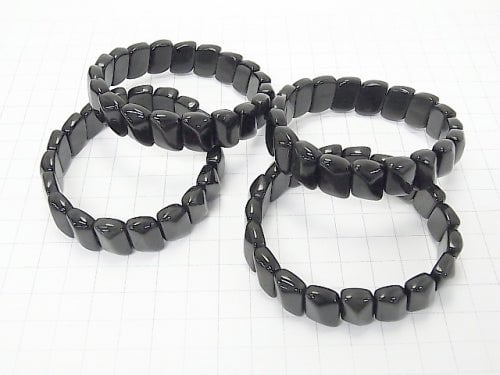 Mexico Rainbow Obsidian AAA 2 Hole Leaf 14x10x6mm 1strand (Bracelet)