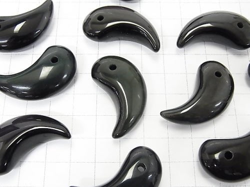 [Video] Rainbow Obsidian AAA Comma Shaped Bead 35x18mm 2pcs