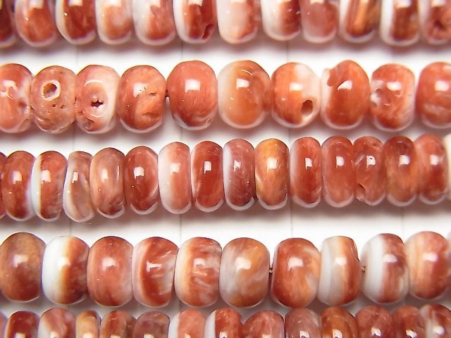 [Video] Spiny Oyster Shell Roundel 6x6x3mm 1/4 or 1strand beads (aprx.15inch/38cm)