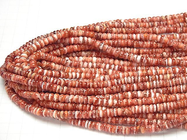 [Video] Spiny Oyster Shell Roundel 6x6x3mm 1/4 or 1strand beads (aprx.15inch/38cm)