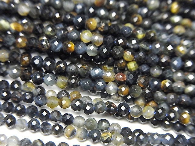 High Quality! Mixed Tiger's Eye AAA Faceted Round 2mm 1strand beads (aprx.15inch/38cm)