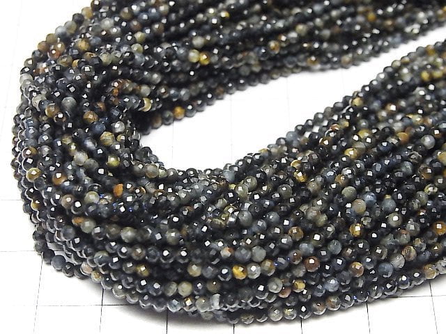 High Quality! Mixed Tiger's Eye AAA Faceted Round 2mm 1strand beads (aprx.15inch/38cm)