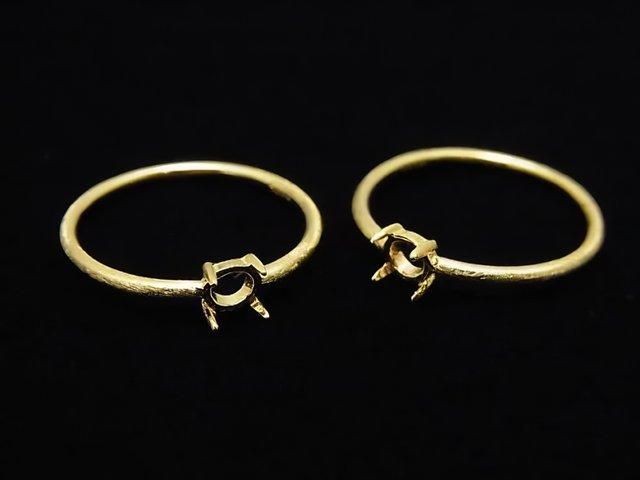 [Video] Silver925 Ring Frame (Prong Setting) Round 4mm Hairline 18KGP 1pc