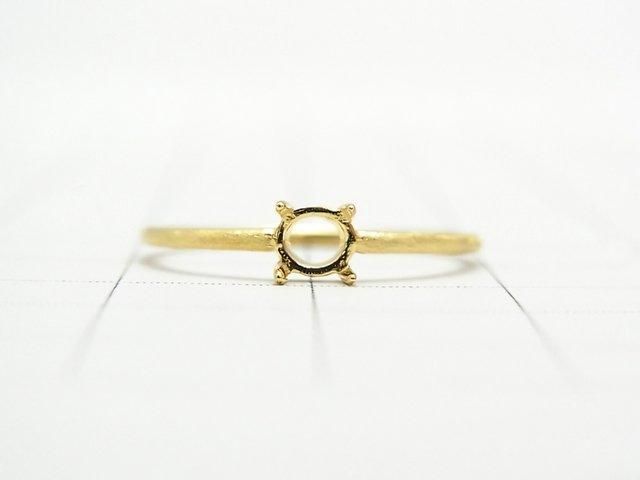 [Video] Silver925 Ring Frame (Prong Setting) Round 4mm Hairline 18KGP 1pc
