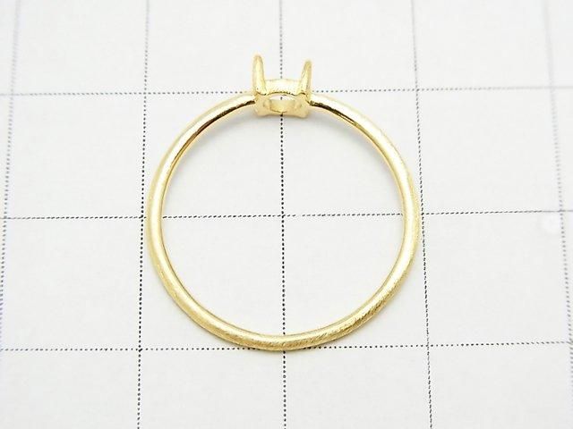 [Video] Silver925 Ring Frame (Prong Setting) Round 4mm Hairline 18KGP 1pc