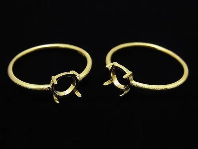 [Video] Silver925 Ring Frame (Prong Setting) Round 6mm Hairline 18KGP 1pc