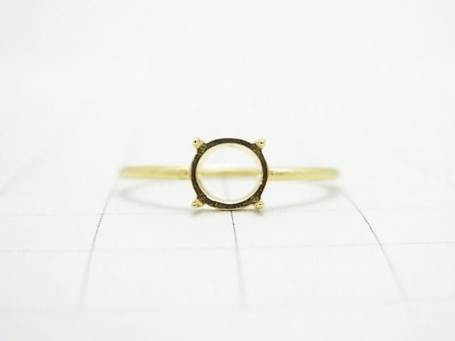[Video] Silver925 Ring Frame (Prong Setting) Round 6mm Hairline 18KGP 1pc