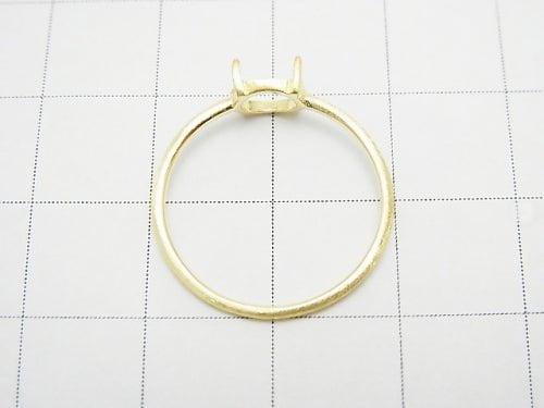 [Video]Silver925 Ring Frame (Prong Setting) Round 6mm Hairline 18KGP 1pc