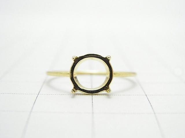[Video] Silver925 Ring Frame (Prong Setting) Round 8mm Hairline 18KGP 1pc