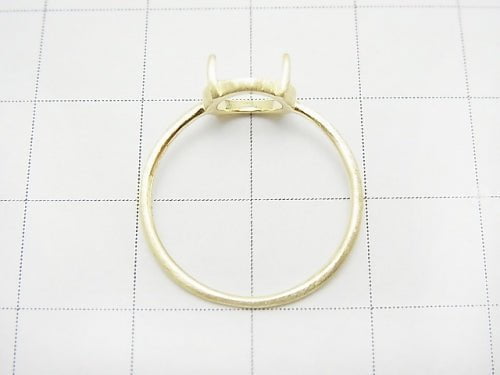 [Video]Silver925 Ring Frame (Prong Setting) Round 8mm Hairline 18KGP 1pc