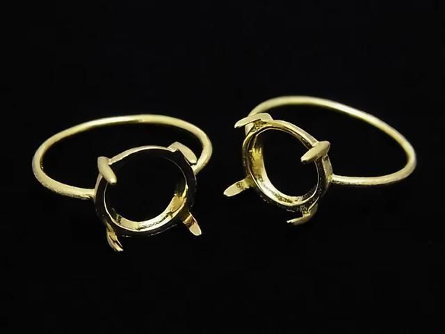 [Video] Silver925 Ring Frame (Prong Setting) Round 10mm Hairline 18KGP 1pc