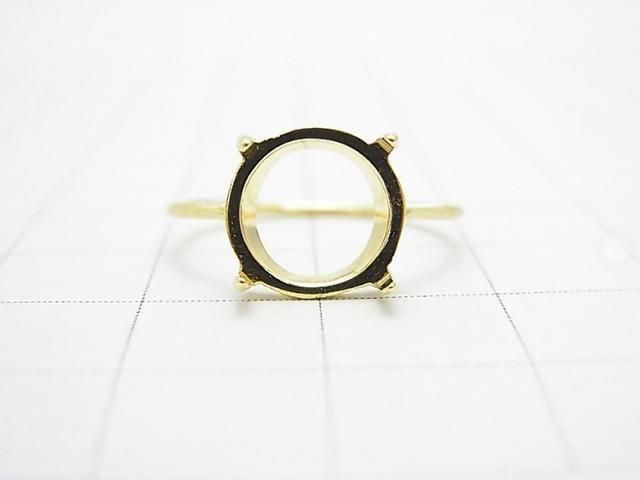 [Video] Silver925 Ring Frame (Prong Setting) Round 10mm Hairline 18KGP 1pc