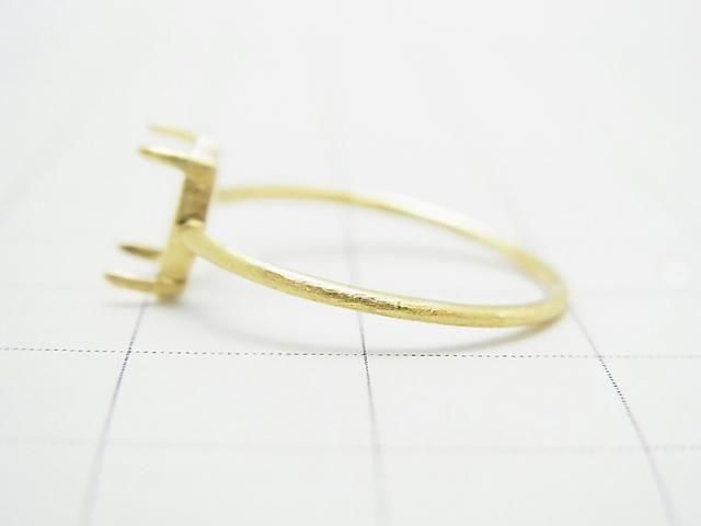 [Video] Silver925 Ring Frame (Prong Setting) Oval 8x6mm Hairline 18KGP 1pc