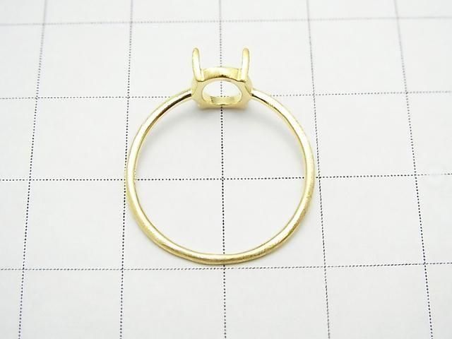 [Video] Silver925 Ring Frame (Prong Setting) Oval 8x6mm Hairline 18KGP 1pc