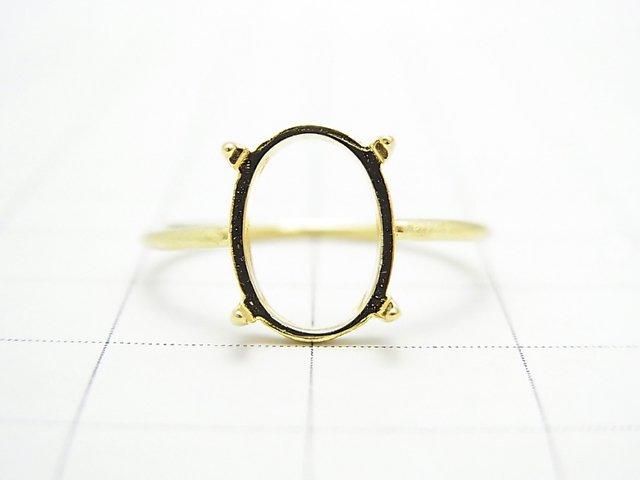 [Video] Silver925 Ring Frame (Prong Setting) Oval 10x8mm Hairline 18KGP 1pc