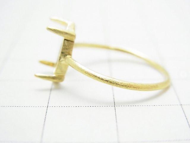[Video] Silver925 Ring Frame (Prong Setting) Oval 10x8mm Hairline 18KGP 1pc