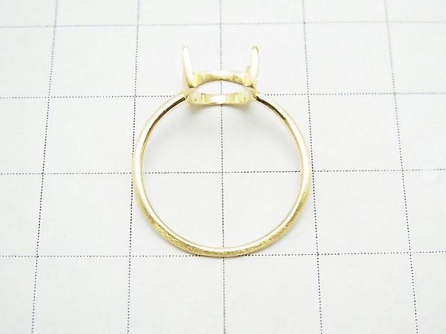 [Video] Silver925 Ring Frame (Prong Setting) Oval 10x8mm Hairline 18KGP 1pc