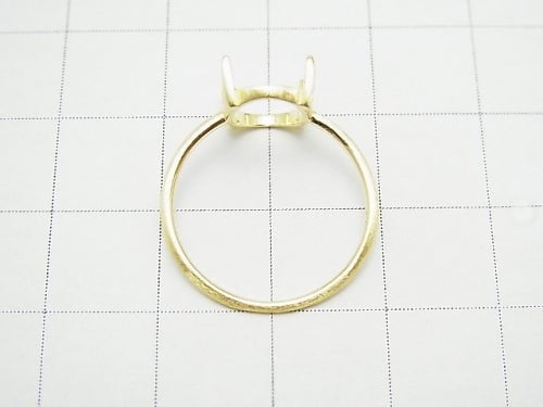 [Video]Silver925 Ring Frame (Prong Setting) Oval 10x8mm Hairline 18KGP 1pc