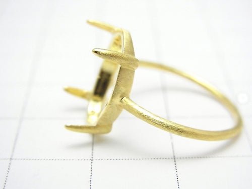 [Video]Silver925 Ring Frame (Prong Setting) Oval 14x10mm Hairline 18KGP 1pc