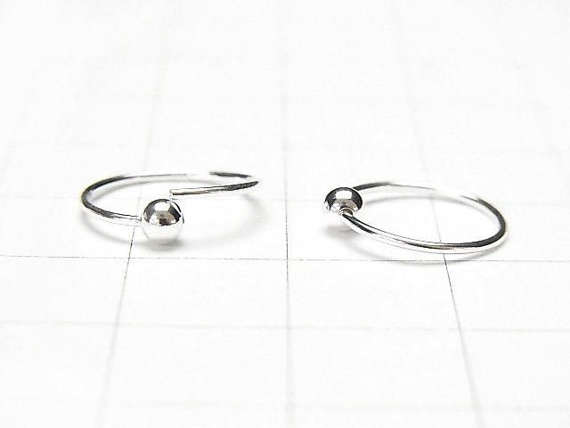 Silver 925 Round Hoop Earrings, 12mm, 1 pair