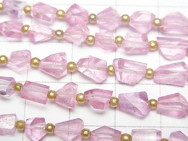 [Video]High Quality Pink Topaz AAA- Faceted Nugget 1strand beads (aprx.7inch/18cm)