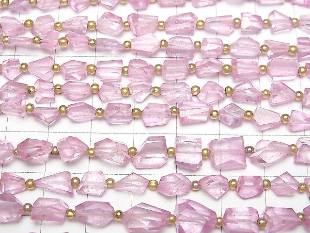 [Video]High Quality Pink Topaz AAA- Faceted Nugget 1strand beads (aprx.7inch/18cm)