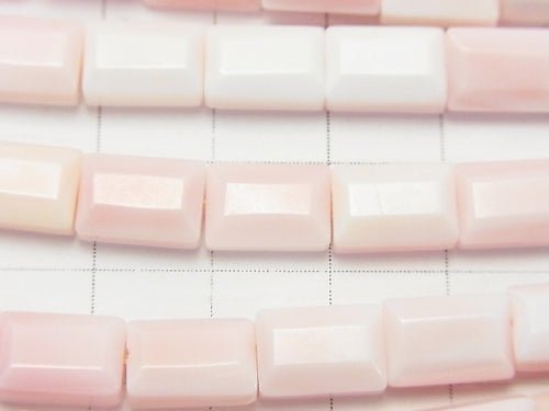 Queen Conch Shell AAA Faceted Rectangle 10x7x4mm half or 1strand beads (aprx.15inch / 38cm)