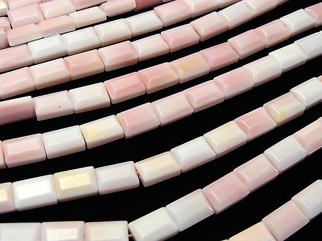 Queen Conch Shell AAA Faceted Rectangle 10x7x4mm half or 1strand beads (aprx.15inch / 38cm)