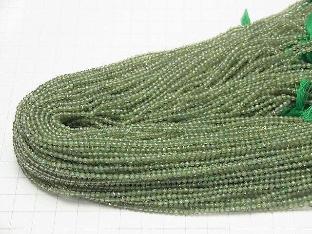 [Video] High Quality! Green Apatite AAA Faceted Round 2.5mm 1strand beads (aprx.13inch / 31cm)