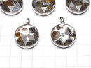 Kenya Sericho Pallasite Meteorite Pendant Both Side Finish 22mm Silver925