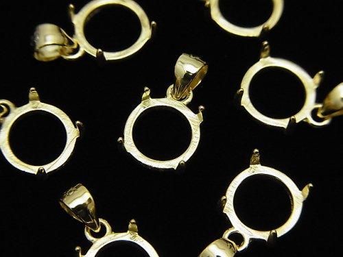 [Video] Silver925 Pendant Frame Round 8mm Hairline 18KGP 1pc