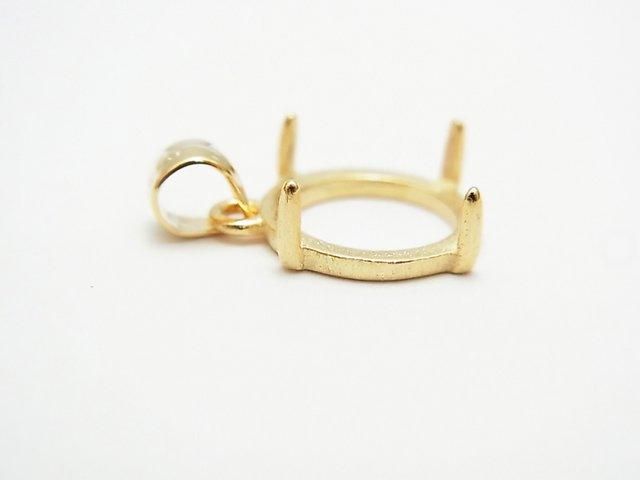 [Video] Silver925 Pendant Frame Round 10mm Hairline 18KGP 1pc