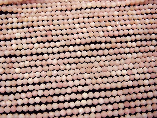 [Video] High Quality! 1strand $4.79! Pink Soap Stone AAA Faceted Round 3mm 1strand beads (aprx.15inch / 36cm)