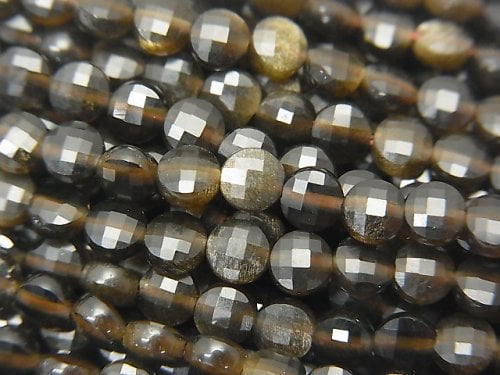 Coin, Obsidian Gemstone Beads