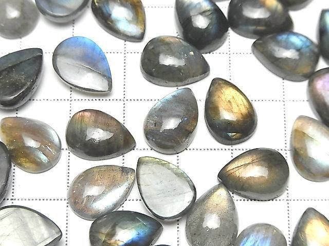 [Video] Labradorite AA++ Pear Shape Cabochon 14x10mm 3pcs